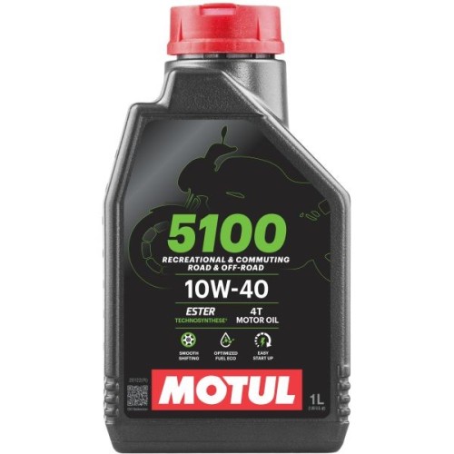 MOTUL Olej silnikowy 4T 10W40 5100 4T wzbogacony estrami, API SM JASO MA-2 Półsyntetyczny